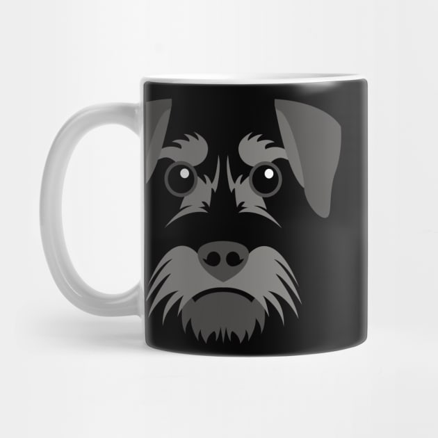 Miniature Schnauzer Dog Face by ShirtBricks